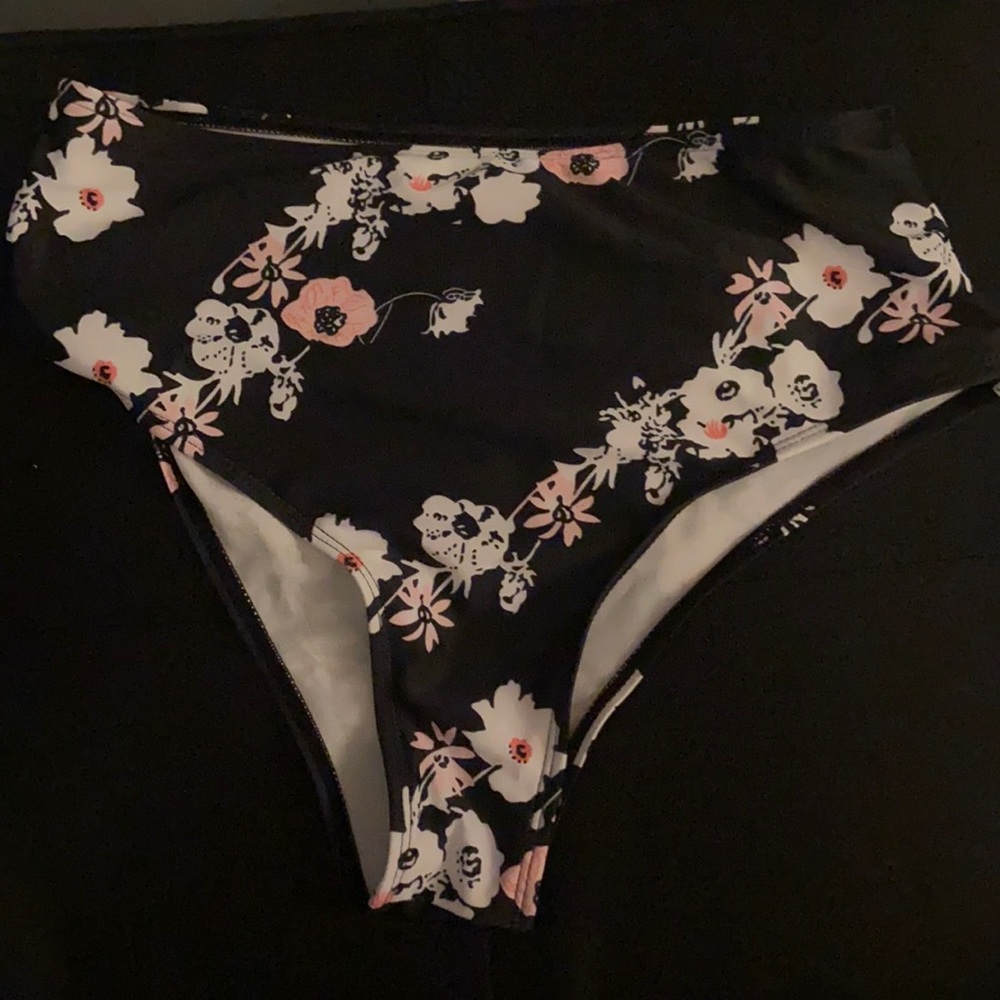 Shein floral black swim bottoms